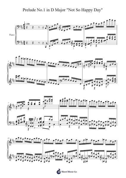 Prelude No.1 in D Major "Not So Happy Day" Sheet Music by Tricen Osborne-Arr.Wordfoe Hymar