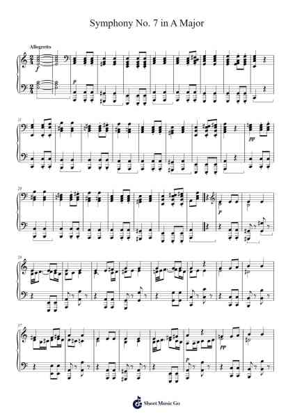 Symphony No. 7 in A Major 樂譜由 Ludwig van Beethoven - 編曲 Uvey