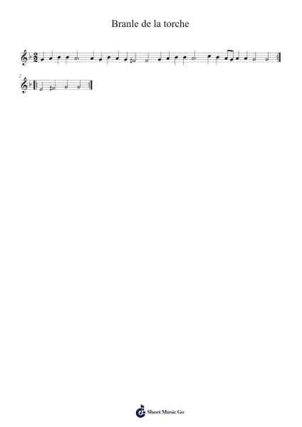 Branle de la torche Sheet Music by Gael Gibson-Arr.Warge