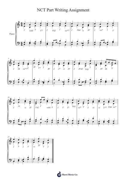 NCT Part Writing Assignment 楽譜 by ccarter8-Arr.Gemfoe Conchey
