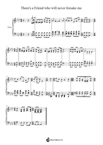 There's a Friend Who Will Never Forsake Me 樂譜由 Isaac Watts - 編曲 Hudfitch Terleign