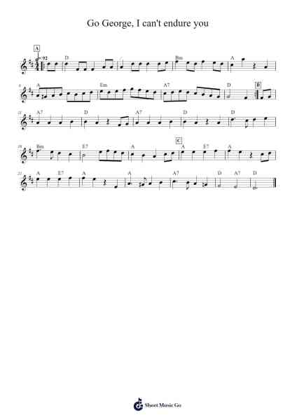 Go George, I can't endure you Musica per pianoforte di Recordly - Arr.Hewdice