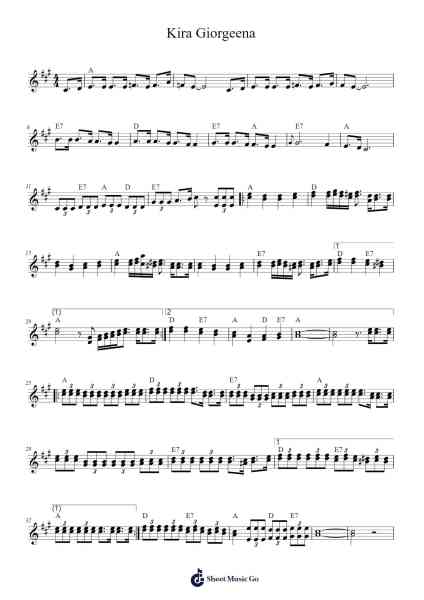Kira Giorgeena 樂譜由 Gael Gibson - 編曲 Cookdunn