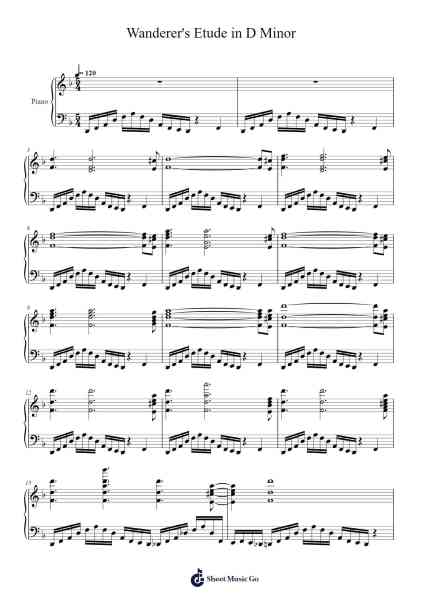 Wanderer's Etude in D Minor Sheet Music by Rhys Owen-Arr.Spenborg
