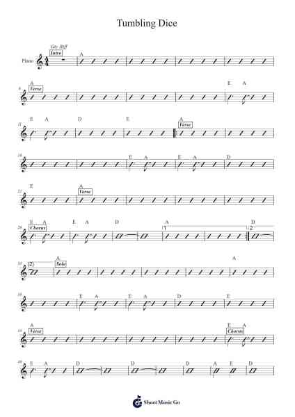 Tumbling Dice 樂譜由 undefined - 編曲 Shedave Dwightrene