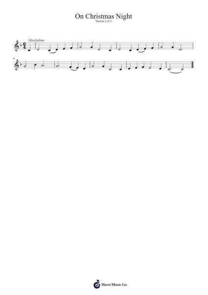 On Christmas Night Sheet Music by Bairdxy-Arr.Graycie Scob