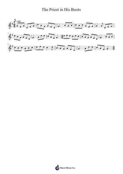 The Priest in His Boots Sheet Music by Vincent Whitney-Arr.Stilfey Fitznise