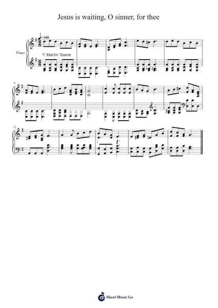 Jesus is Waiting, O Sinner, for Thee Sheet Music by Isaac Watts-Arr.Debhum Browntor