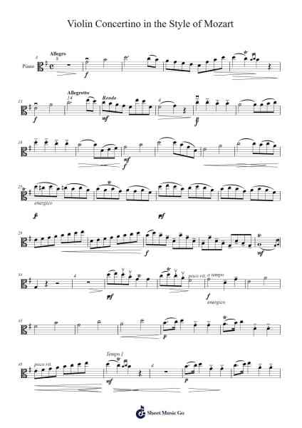 Violin Concertino in the Style of Mozart 樂譜由 Hans Millies - 編曲 Felnah Puvien