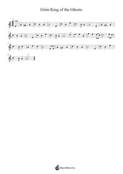 Grim King of the Ghosts Sheet Music by Emmanuel Harvey-Arr.Nanholt Walkchi