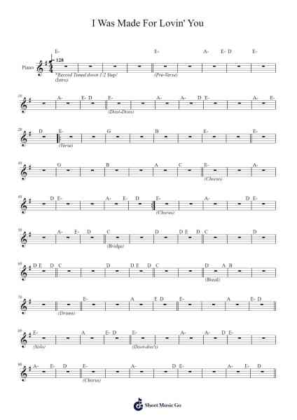 I Was Made For Lovin' You Sheet Music by Kiss-Arr.Moisham Whcky