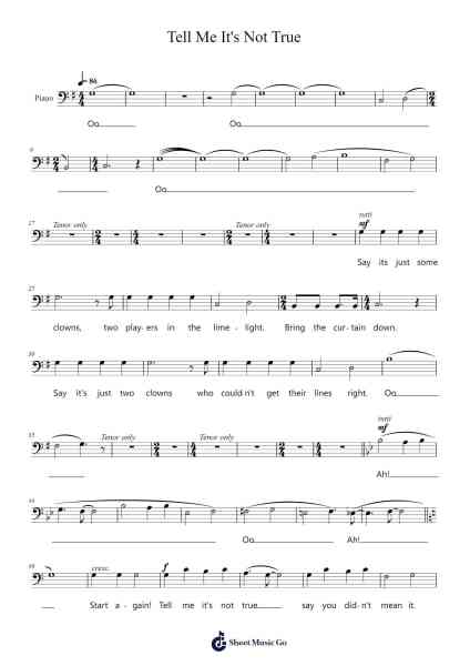 Tell Me It's Not True Sheet Music by Reg Palmer-Arr.Jonessibyl Midsopp