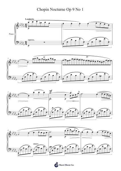Chopin Nocturne Op 9 No 1 楽譜 by Frédéric Chopin-Arr.Sysham