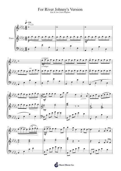 For River Johnny's Version 楽譜 by Pauline Tran-Arr.Longbohm