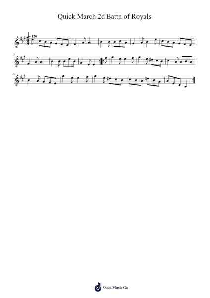 Quick March 2d Battn of Royals Musica per pianoforte di Khalil Bullock - Arr.Hodhill