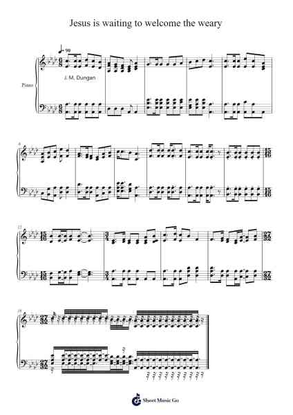 Jesus is Waiting to Welcome the Weary Sheet Music by Isaac Watts-Arr.Mickmin