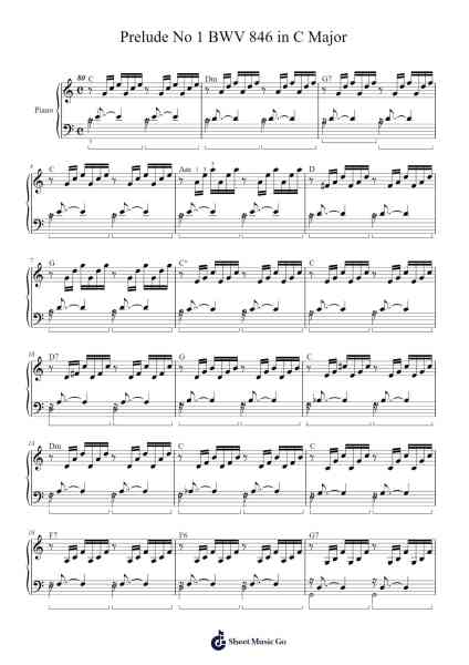 Prelude No. 1 in C Major, BWV 846 乐谱由 Johann Sebastian Bach - 编曲 Bautab