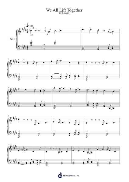 We All Lift Together Ноты для фортепиано от Keith Power-Arr.Buckclough Woogold