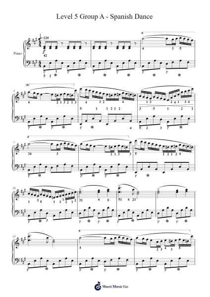 Level 5 Group A - Spanish Dance Sheet Music by undefined-Arr.Himorse