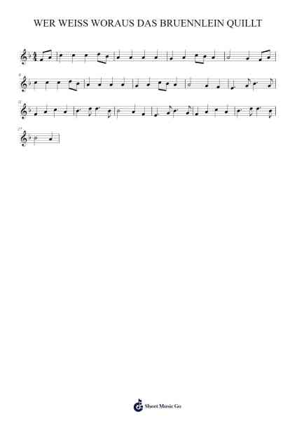 WER WEISS WORAUS DAS BRUENNLEIN QUILLT Sheet Music by undefined-Arr.Irbald Jouvier