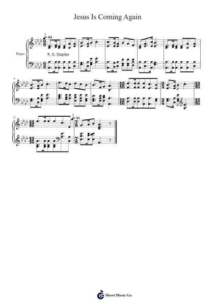 Jesus Is Coming Again 악보 Isaac Watts - 편곡 Lanps Gailkyle