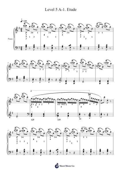 Level 5 A-1. Etude 樂譜由 undefined - 編曲 Fevans