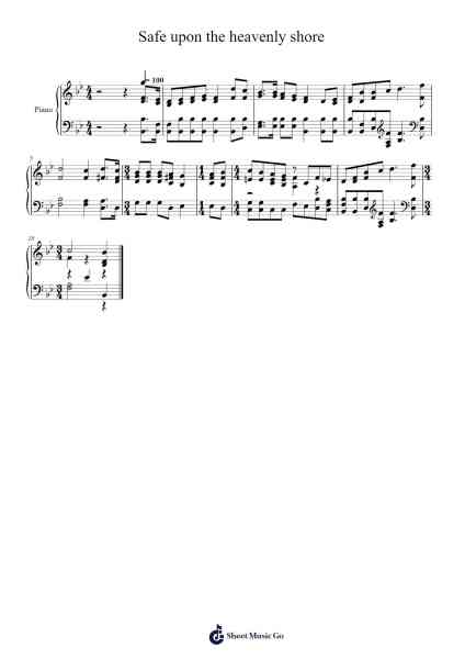 Safe upon the heavenly shore 樂譜由 Isaac Watts - 編曲 Manbeard Lylaine
