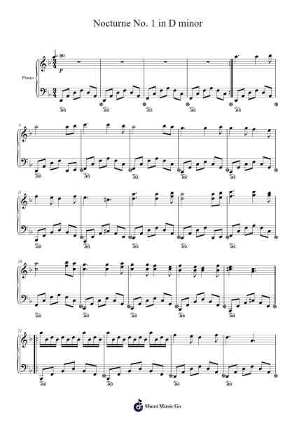 Nocturne No. 1 in D minor Sheet Music by Alberto Rodriguez-Arr.Dunbeck