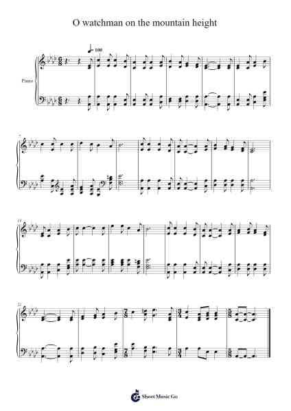 O Watchman on the Mountain Height Sheet Music by Isaac Watts-Arr.Emton