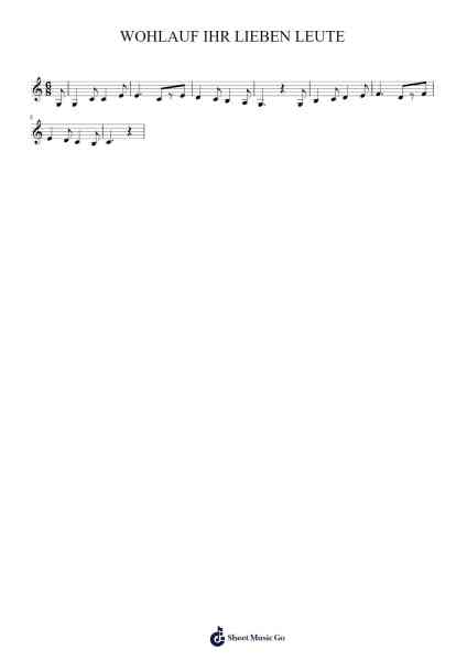 WOHLAUF IHR LIEBEN LEUTE Musica per pianoforte di Wellnesselta - Arr.Rhotab