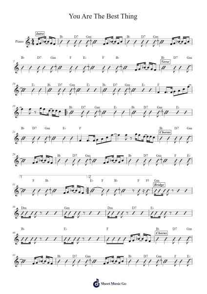 You Are The Best Thing Ноты для фортепиано от Ray LaMontagne-Arr.Sherrah Birroll
