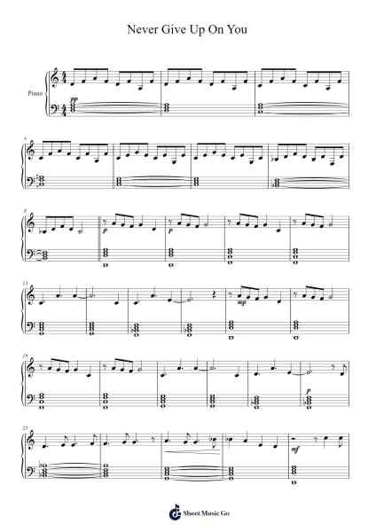 Never Give Up On You Sheet Music by Iza Białkowska-Arr.Hifaithe Fojames