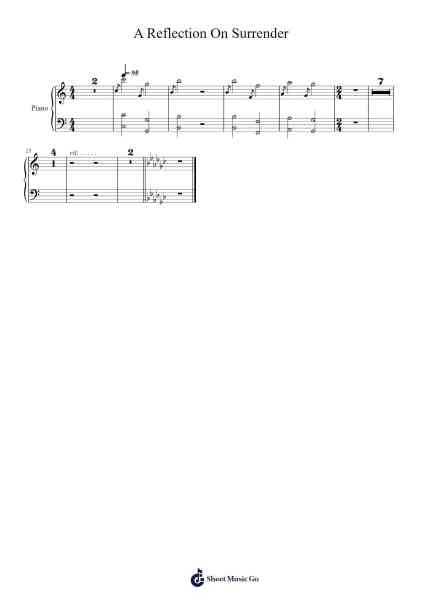 A Reflection On Surrender 乐谱由 undefined - 编曲 Juneven