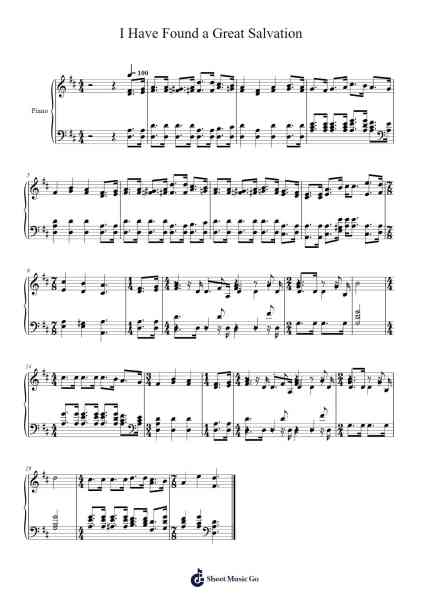 I Have Found a Great Salvation 楽譜 by Isaac Watts-Arr.Feleste Johnren