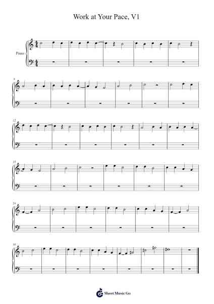 Work at Your Pace, V1 楽譜 by S. Flood-Arr.Turdrea