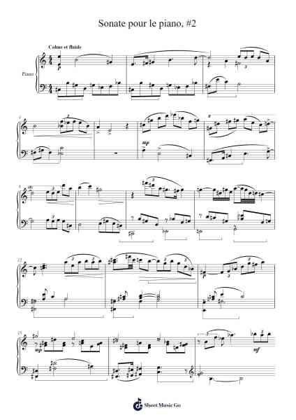 Sonate pour le piano, #2 樂譜由 Jérémie Rocher - 編曲 Loborn Chadrie