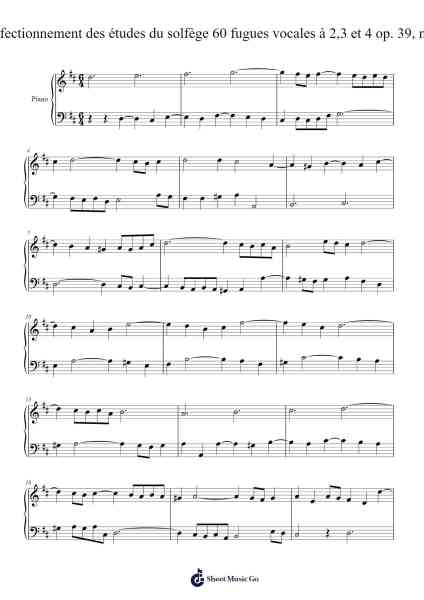 60 fugues vocales à 2,3 et 4, Op. 39, No. 1 樂譜由 Pierre Vaillant - 編曲 Wayhume Dwightrey