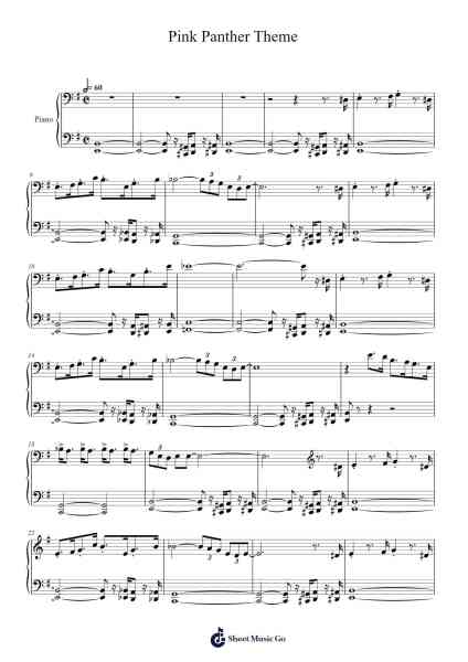 Pink Panther Theme Sheet Music by Henry Mancini-Arr.Sumia