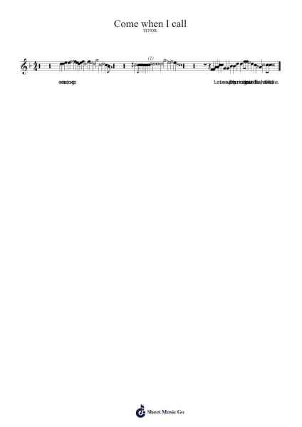 Come when I call 樂譜由 Jeamesjosh - 編曲 Jonessibyl Midsopp