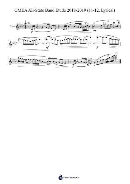 GMEA All-State Band Etude 2018-2019 (11-12, Lyrical) 乐谱由 undefined - 编曲 Websjean Hodgdre