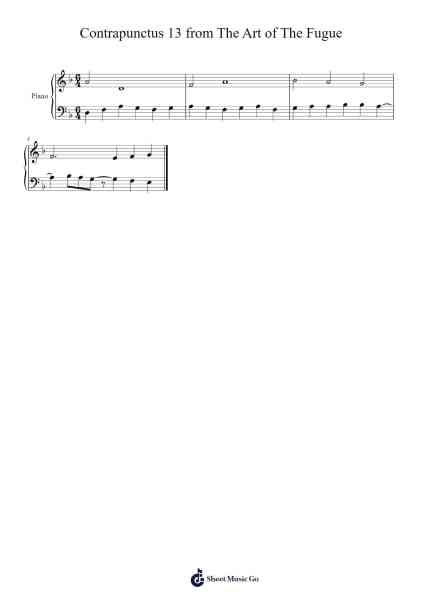 Contrapunctus 13 from The Art of The Fugue 樂譜由 Johann Sebastian Bach - 編曲 Gorale Wattia