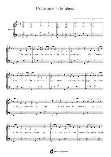 Underneath the Mistletoe 樂譜由 Sia - 編曲 Walshac