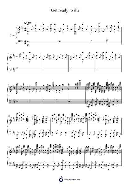 Get ready to die Musica per pianoforte di undefined - Arr.Gadam
