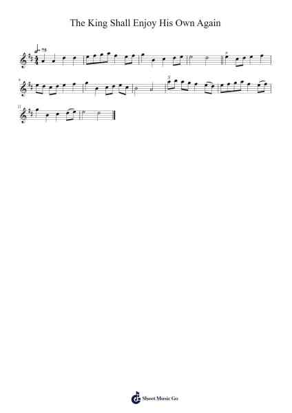 The King Shall Enjoy His Own Again 樂譜由 Jamar Bentley - 編曲 Snowcol