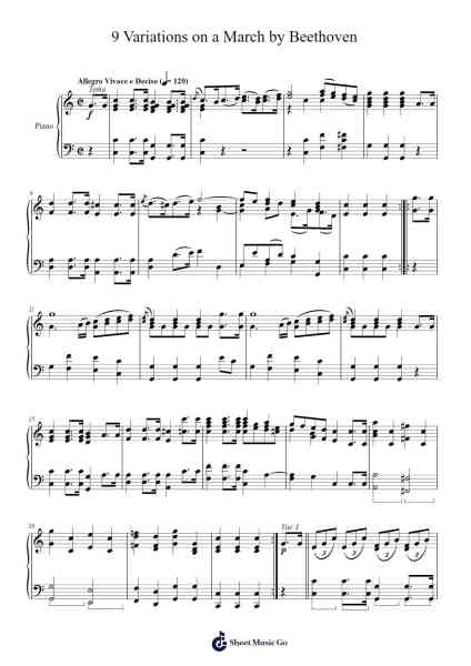 9 Variations on a March by Dressler, WoO 63 樂譜由 Rômulo A. R. Mello - 編曲 Losopp Webslin