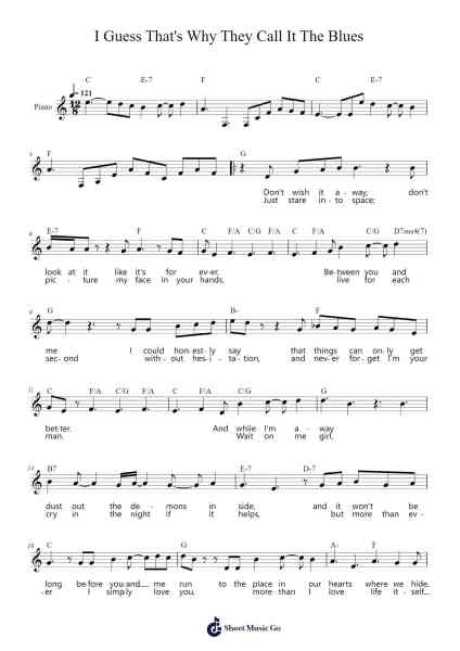 I Guess That's Why They Call It The Blues Notenblatt von Elton John-Arr.Gillling