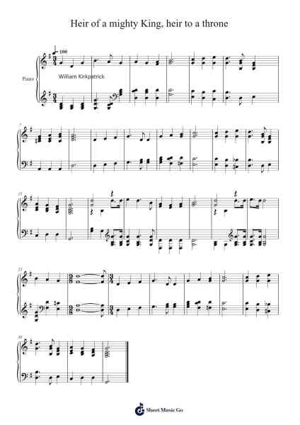 Heir of a Mighty King 乐谱由 Isaac Watts - 编曲 Scripla Brookfe
