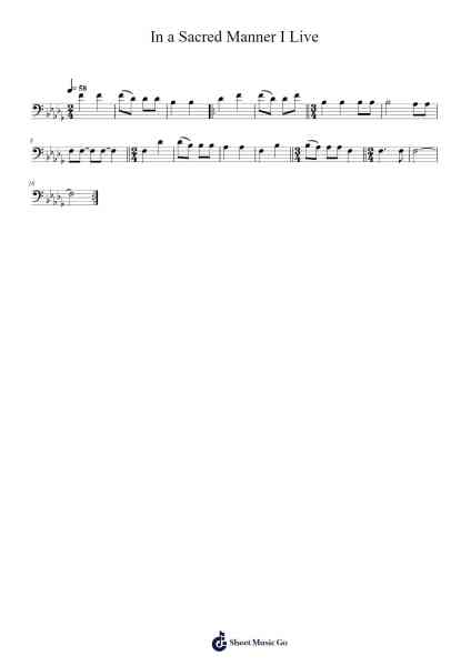 In a Sacred Manner I Live 樂譜由 Terlew Trislouis - 編曲 Uvey