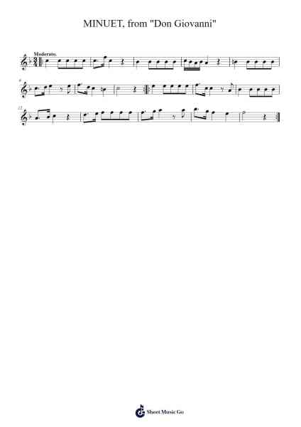 Minuet from Don Giovanni 樂譜由 Wolfgang Amadeus Mozart - 編曲 Tifville
