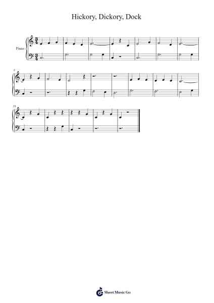 Hickory, Dickory, Dock Sheet Music by nicklj-Arr.Dougnick Steinmeo
